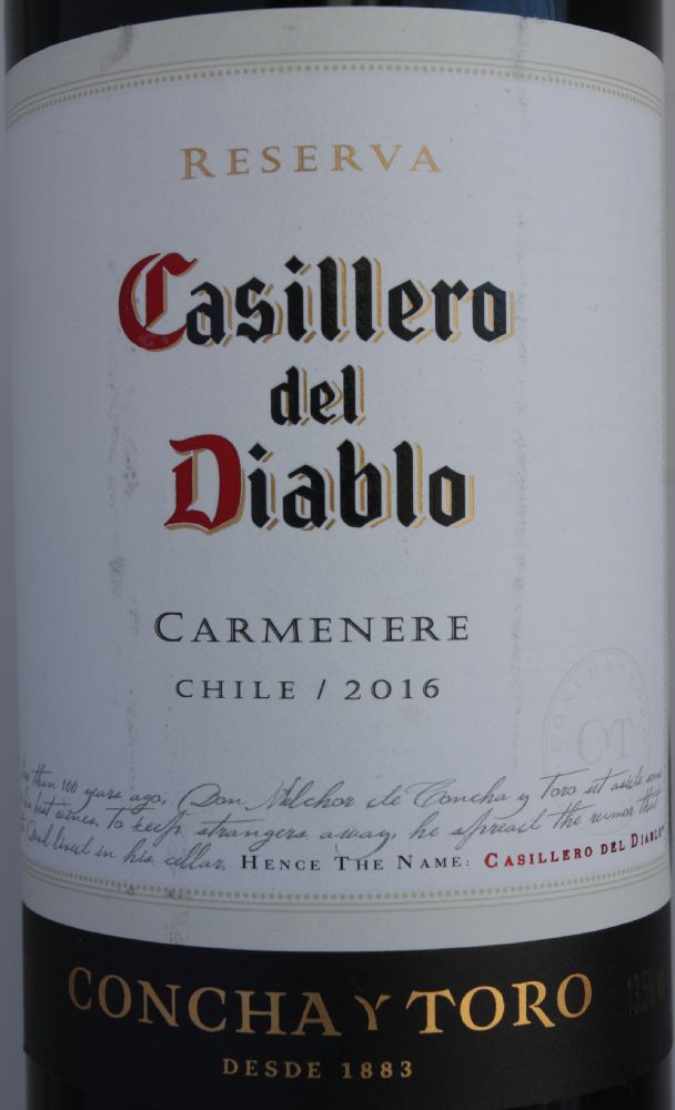 Viña Concha y Toro S.A. Casillero del Diablo Reserva Carménère 2016, Main, #6412