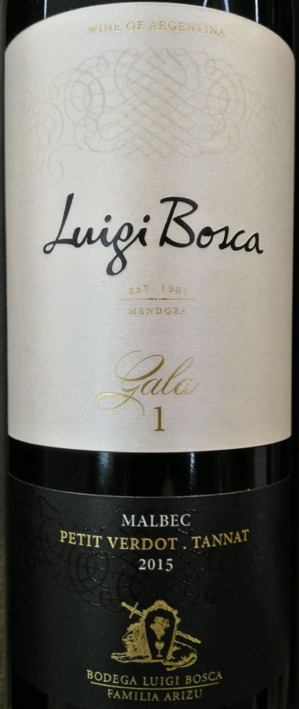 Leoncio Arizu S.A. Luigi Bosca Gala 1 Malbec Petit Verdot Tannat I.G. Luján de Cuyo 2015, Main, #6472