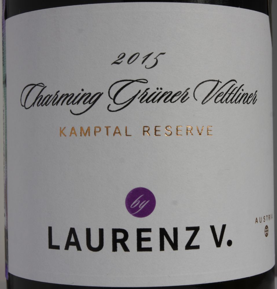 Laurenz Five Fine Wine GmbH Reserve Charming  Grüner Veltliner Kamptal DAC 2015, Main, #6628