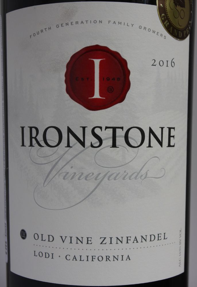 Ironstone Vineyards Old Vine Zinfandel AVA Lodi 2016, Main, #6715