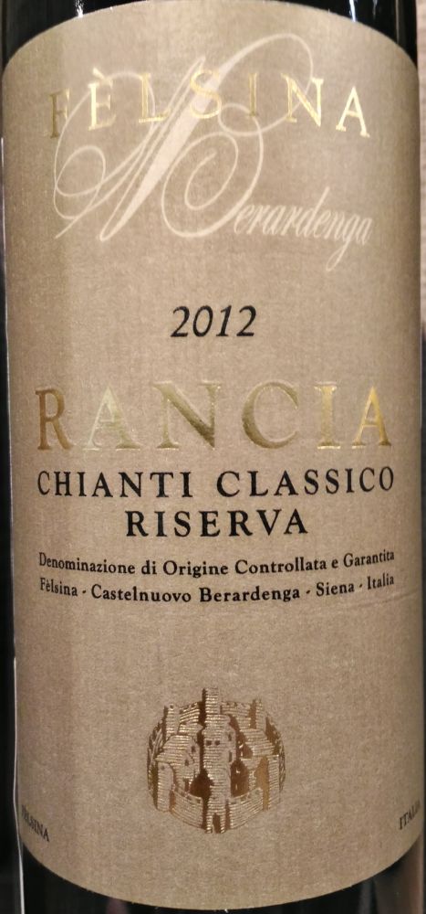 Felsina S.p.a. Berardenga Rancia Chianti Classico Riserva DOCG 2012, Main, #6724