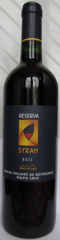 Baron Philippe de Rothschild Maipo Chile S.A. Reserva Syrah 2011, Front, #678