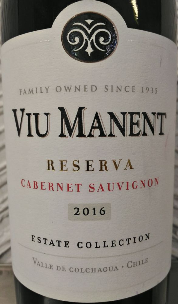 Viu Manent y Cia Ltda Reserva Estate Collection Cabernet Sauvignon D.O. Colchagua Valley 2016, Main, #6806