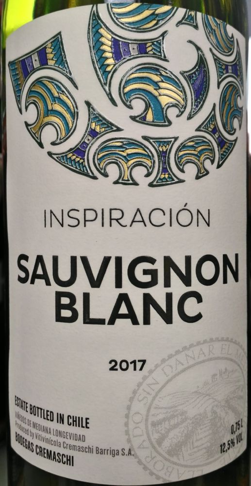 Vitivinicola Cremaschi Barriga S.A. Inspiración Sauvignon Blanc 2017, Main, #6926