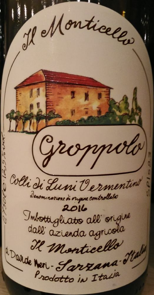 Azienda Agricola Il Monticello di Neri Davide Groppolo Vermentino Colli di Luni DOC 2016, Main, #6944