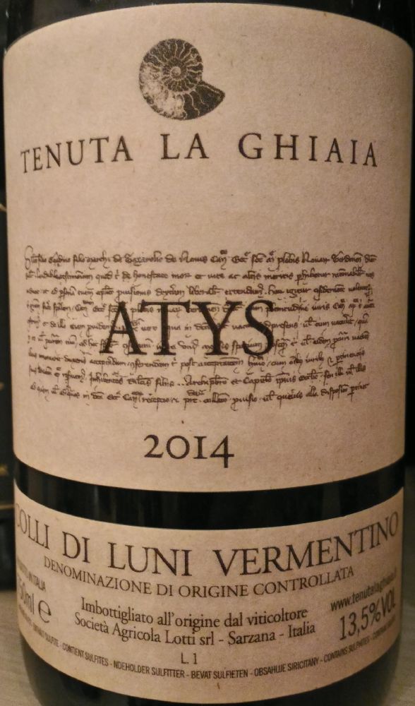 Società Agricola Lotti S.r.l. Tenuta La Ghiaia Atys Vermentino Colli di Luni DOC 2014, Main, #6948