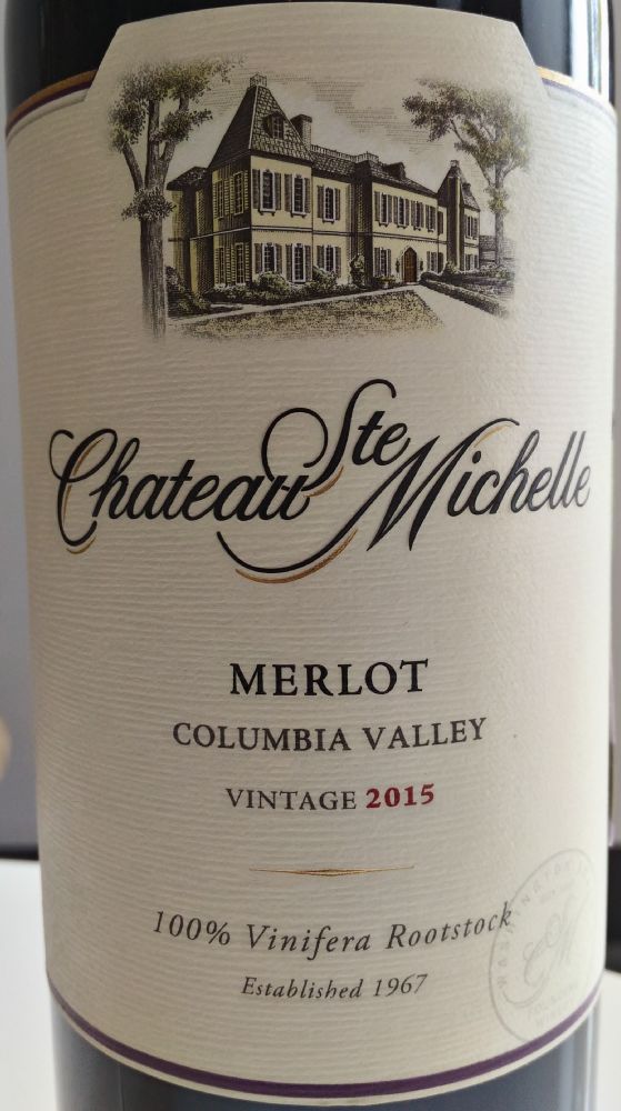 Ste. Michelle Wine Estates Ltd Chateau Ste. Michelle Merlot AVA Columbia Valley 2015, Main, #6985