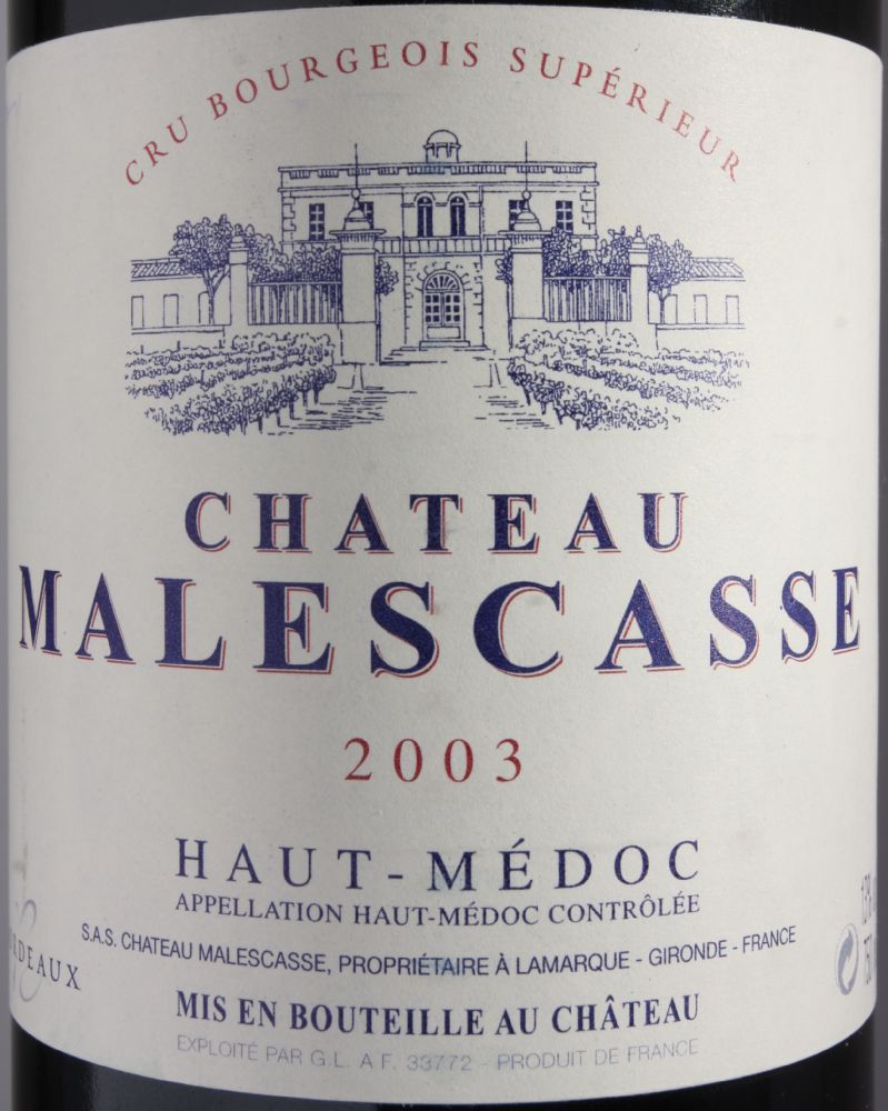 S.A.S. Château Malescasse Cru Bourgeois Supérieur Haut-Médoc AOC/AOP 2003, Main, #7185
