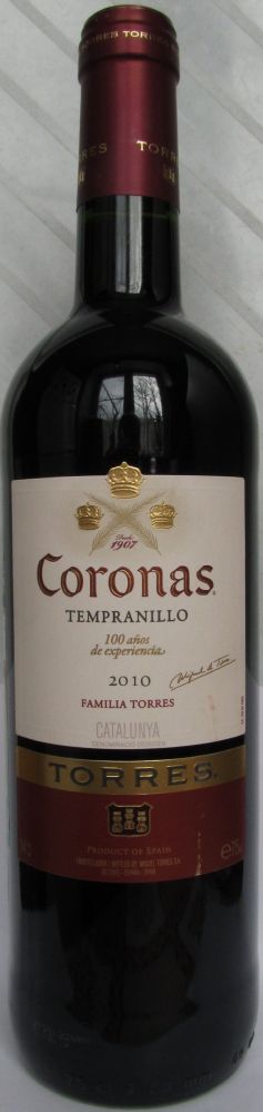 Miguel Torres S.A. Coronas Tempranillo DO Cataluña 2010, Main, #722