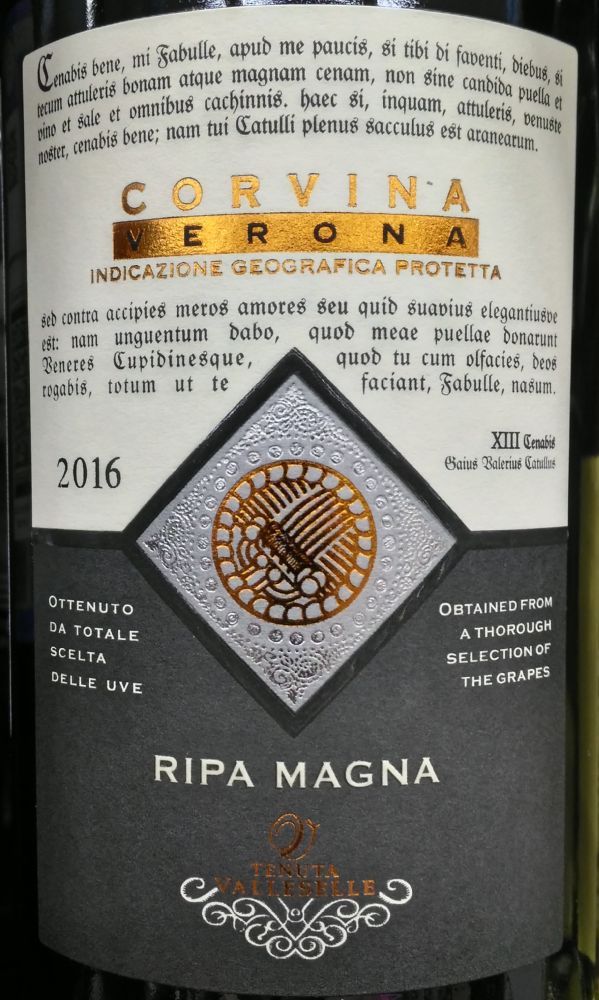 Casa Vitivinicola Tinazzi S.r.l. Ripa Magna Tenuta Valleselle Corvina Verona IGT 2016, Main, #7294