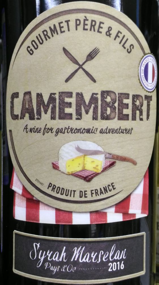 Les Grands Chais de France SAS Gourmet Père & Fils Camembert Syrah Marselan Pays d'Oc IGP 2016, Main, #7297