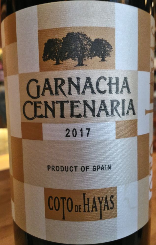 Bodegas Aragonesas S.A. Coto de Hayas Centenaria Garnacha DO Campo de Borja 2017, Main, #7325