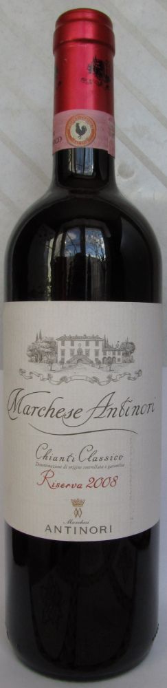Marchesi Antinori Srl Chianti Classico Riserva DOCG 2008, Front, #733