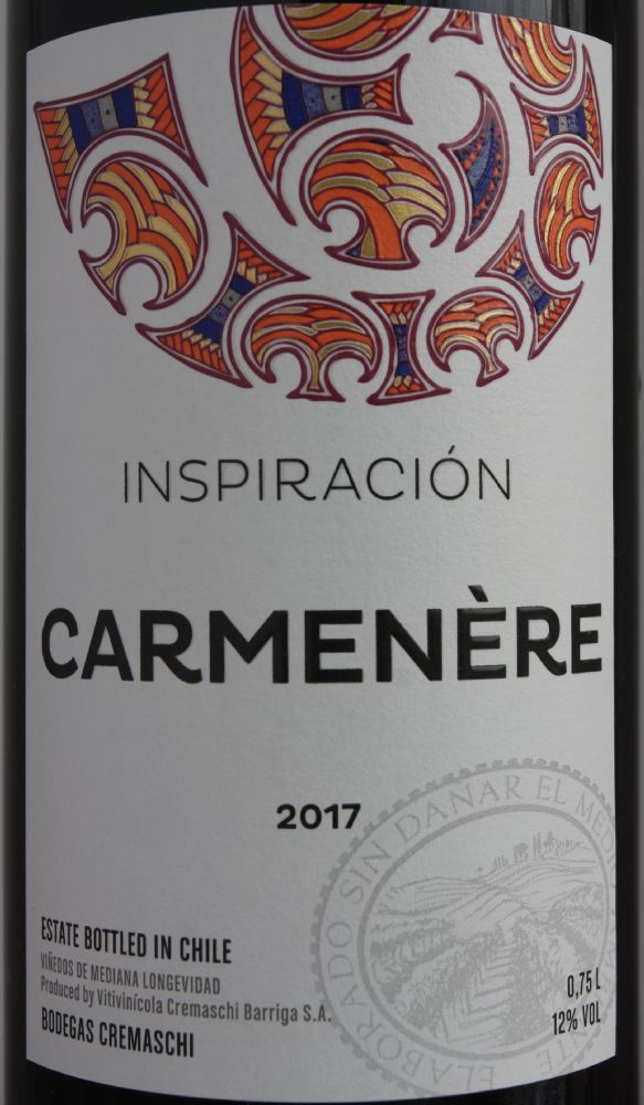 Vitivinicola Cremaschi Barriga S.A. Inspiración Carménère 2017, Main, #7436