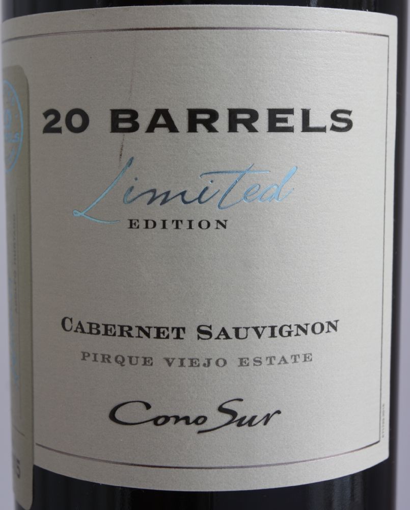 Viña Cono Sur S.A. 20 Barrels Limited Edition Cabernet Sauvignon Pirque Viejo D.O. Maipo Valley 2015, Main, #7458