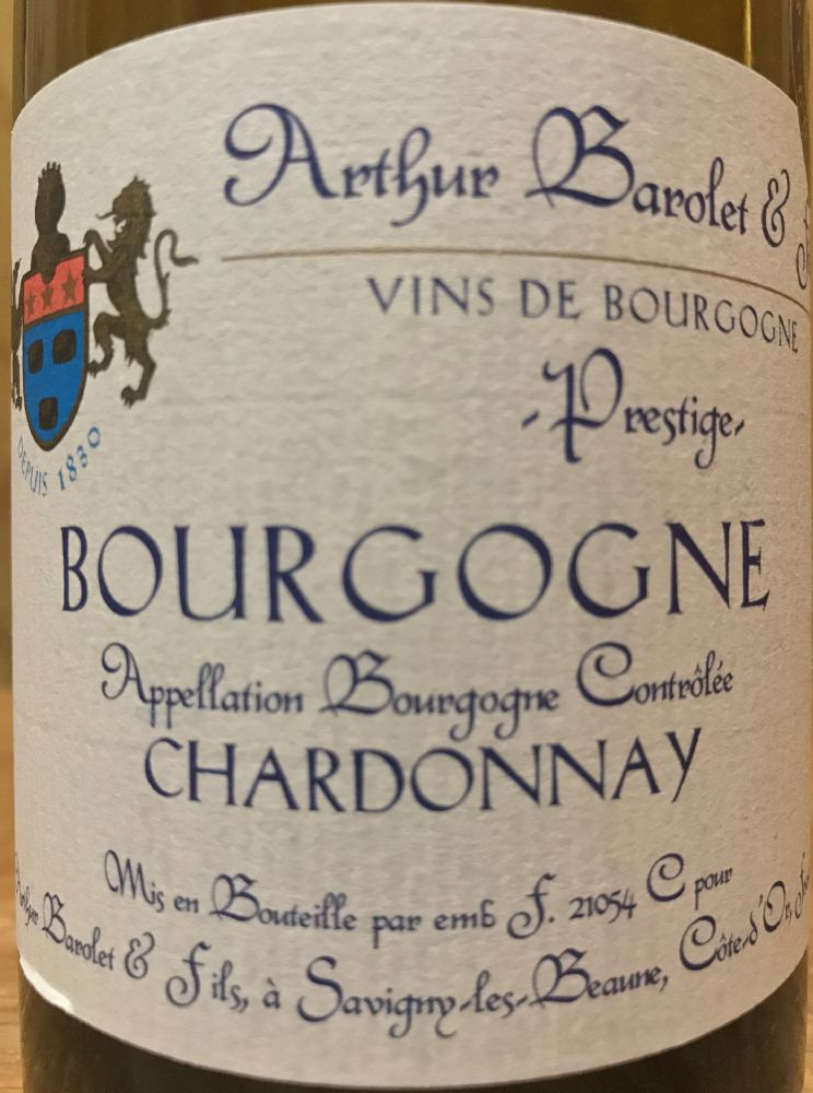 Arthur Barolet et Fils Prestige Chardonnay Bourgogne AOC/AOP 2015, Main, #7498
