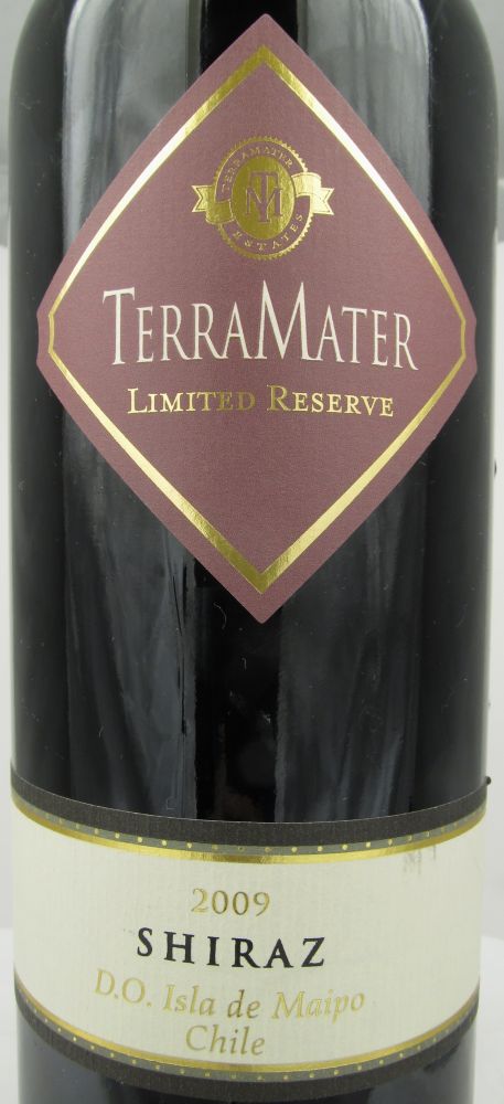 TerraMater S.A. Limited Reserve Shiraz Isla de Maipo 2009, Front, #753