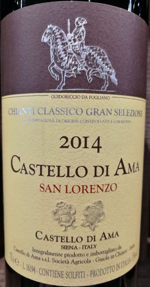 Castello di Ama S.r.l. Soc. Agr. San Lorenzo Chianti Classico Gran Selezione DOCG 2014, Main, #7583