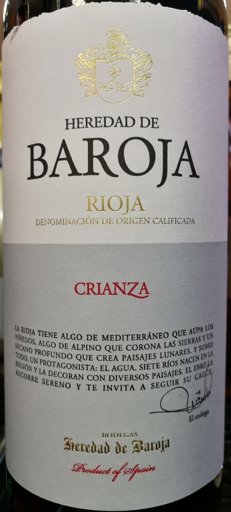Bodegas Heredad de Baroja S.L. Crianza DOCa Rioja 2015, Main, #7602