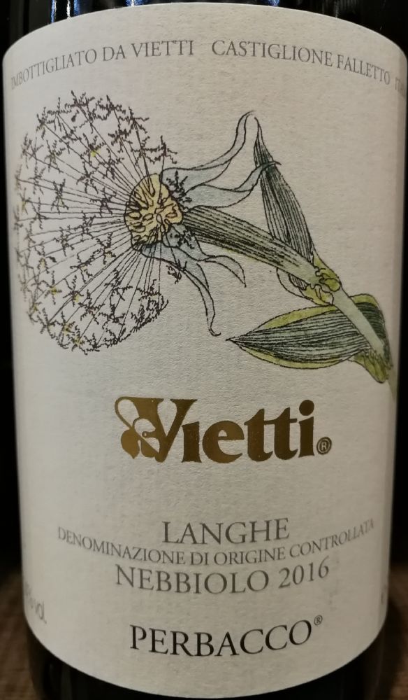 Vietti s.r.l. Perbacco Nebbiolo Langhe DOC 2016, Main, #7650