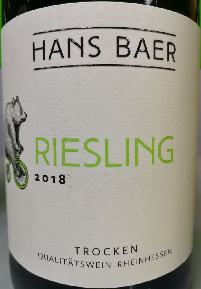 Weinkellerei Hechtsheim GmbH Hans Baer Riesling 2018, Main, #7722