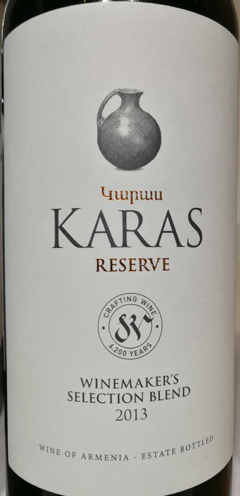 Tierras de Armenia C.J.S.C. KARAS Reserve Winemaker's Selection Blend 2013, Main, #7745