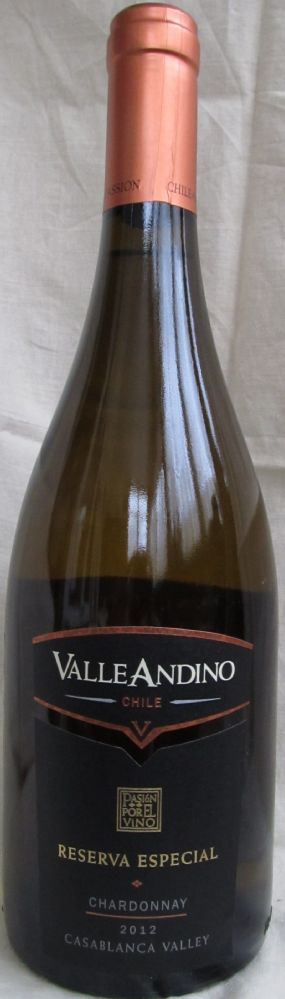 Agricola y Comercial Santa Camila S.A.  Valle Andino Reserva Especial Chardonnay 2012, Front, #779