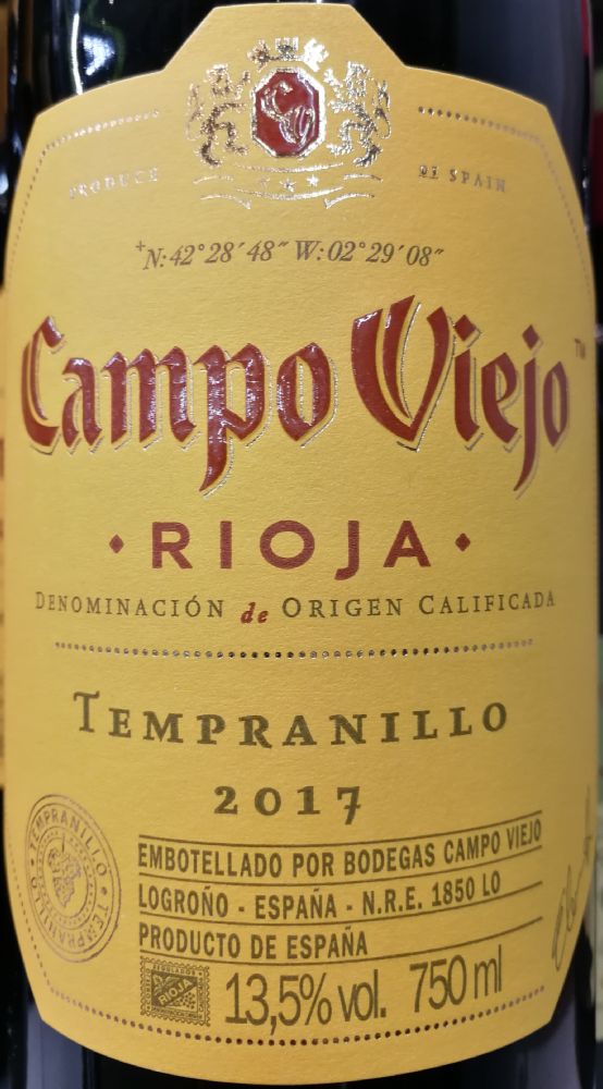 Pernod Ricard Winemakers Spain S.A. Campo Viejo Tempranillo DOCa Rioja 2017, Main, #7879