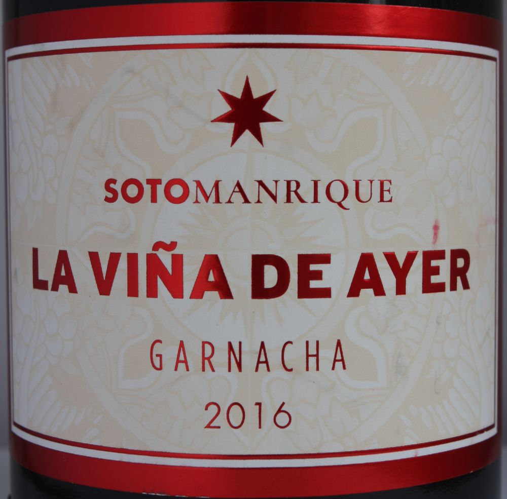 Soto y Manrique Viña y Olivo S.L.  La Viña De Ayer Garnacha 2016, Main, #7929
