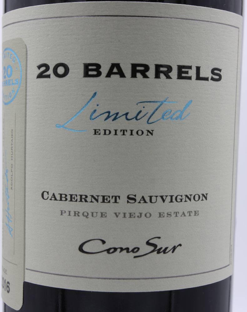 Viña Cono Sur S.A. 20 Barrels Limited Edition Cabernet Sauvignon Pirque Viejo D.O. Maipo Valley 2016, Main, #7954