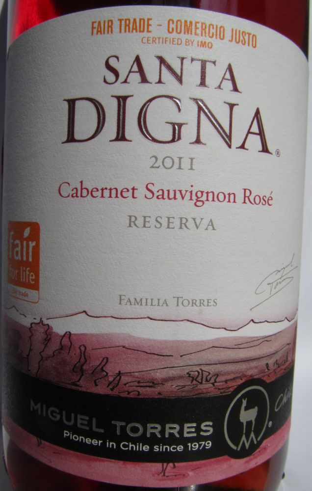 S.V. Miguel Torres S.A. Santa DIGNA Reserva Cabernet Sauvignon 2011, Main, #810