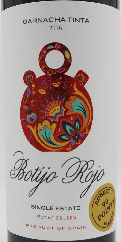 Bodegas Frontonio S.L. Botijo Rojo Garnacha IGP Valdejalón 2016, Main, #8152