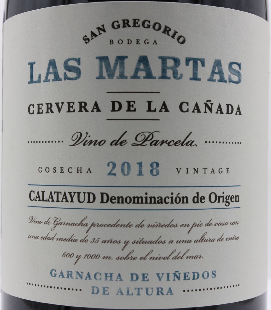 Bodega San Gregorio S.C.L. Las Martas Garnacha DO Calatayud 2018, Main, #8188