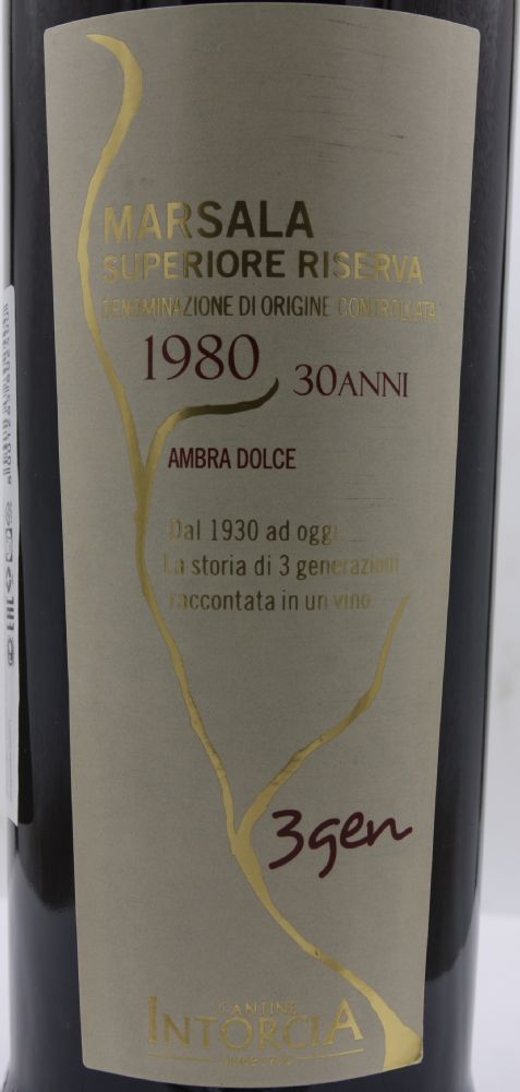 Cantine Intorcia 30 Anni Ambra Dolce 3 Gen Marsala Superiore Riserva DOC 1980, Main, #8206