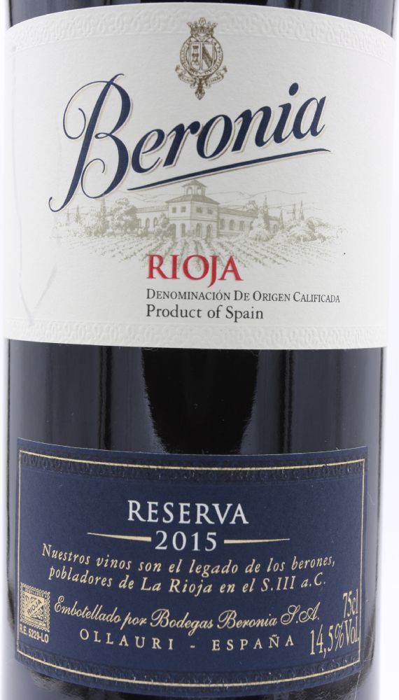 Bodegas Beronia S.A. Reserva DOCa Rioja 2015, Main, #8214