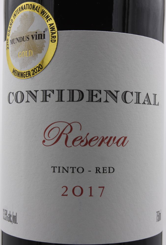 Casa Santos Lima Companhia das Vinhas S.A. Confidencial Reserva Vinho Regional Lisboa 2017, Main, #8324