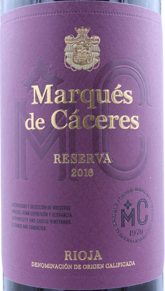 Unión Viti-Vinícola S.A. Marqués de Cáceres Reserva DOCa Rioja 2016, Main, #8686