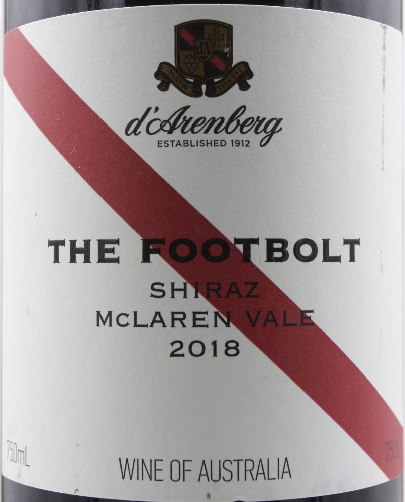 d'Arenberg Pty Ltd The Footbolt Shiraz McLaren Vale 2018, Main, #8718