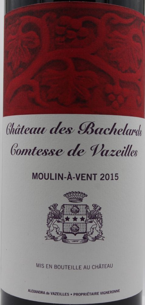 SCEA Château des Bachelards Comtesse de Vazeilles Moulin-à-Vent AOC/AOP 2015, Main, #8725