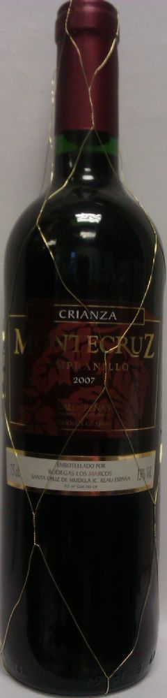 Bodegas Los Marcos S.A. Crianza Montecruz Tempranillo DO Valdepeñas 2007, Front, #886