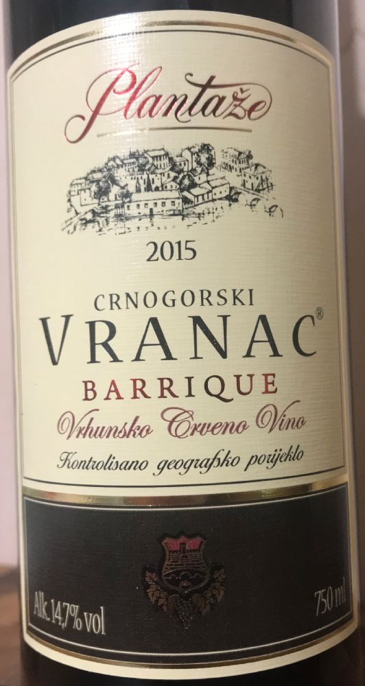 13. jul - Plantaže a.d. Crnogorski Barrique Vranac 2015, Main, #9017