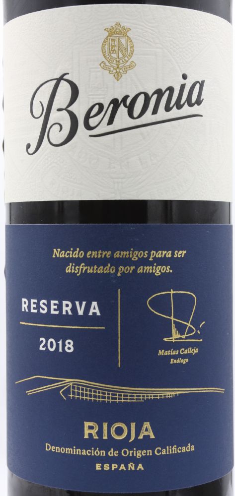 Bodegas Beronia S.A. Reserva DOCa Rioja 2018, Main, #9139