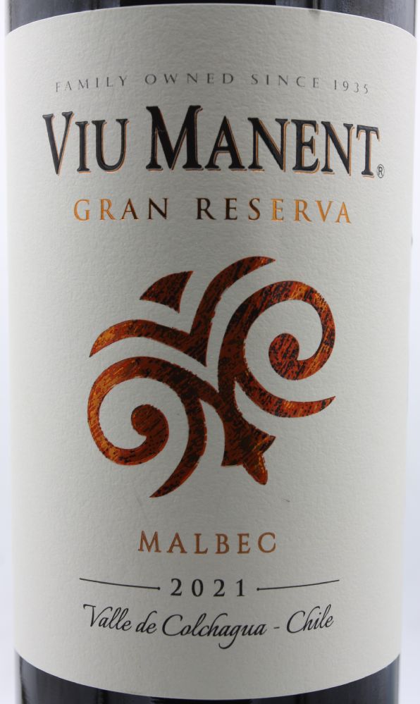 Viu Manent y Cia Ltda Gran Reserva Malbec D.O. Colchagua Valley 2021, Main, #9244