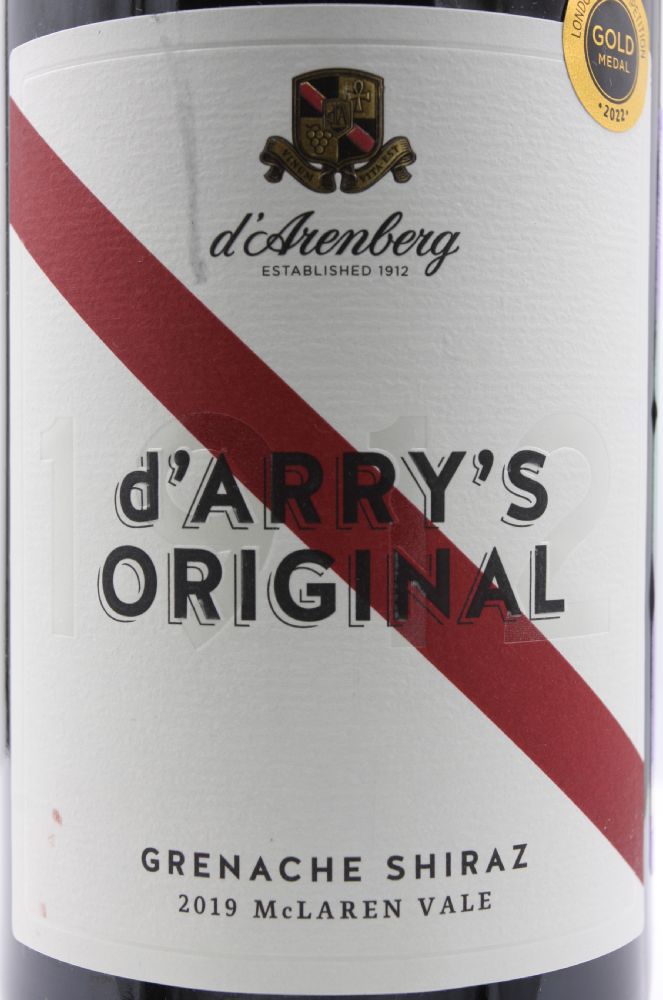 d'Arenberg Pty Ltd d'Arry's Original Grenache Shiraz McLaren Vale 2019, Main, #9259