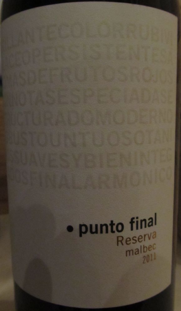 Bodega y Viñedos Renacer S.A. punto final Reserva Malbec 2011, Main, #928