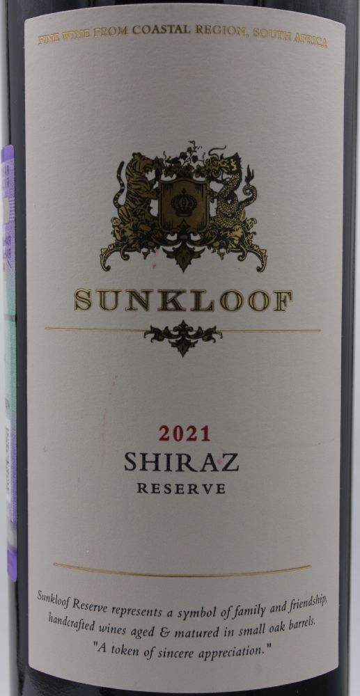 Stellenview Premium Wines (Pty) Ltd Sunkloof Reserve Shiraz 2021, Main, #9364