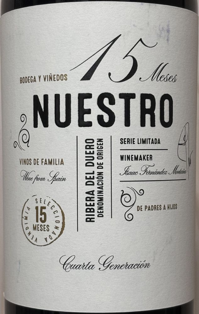 Nuestro de Díaz Bayo S.L. 15 Meses Crianza DO Ribera del Duero 2021, Main, #9493