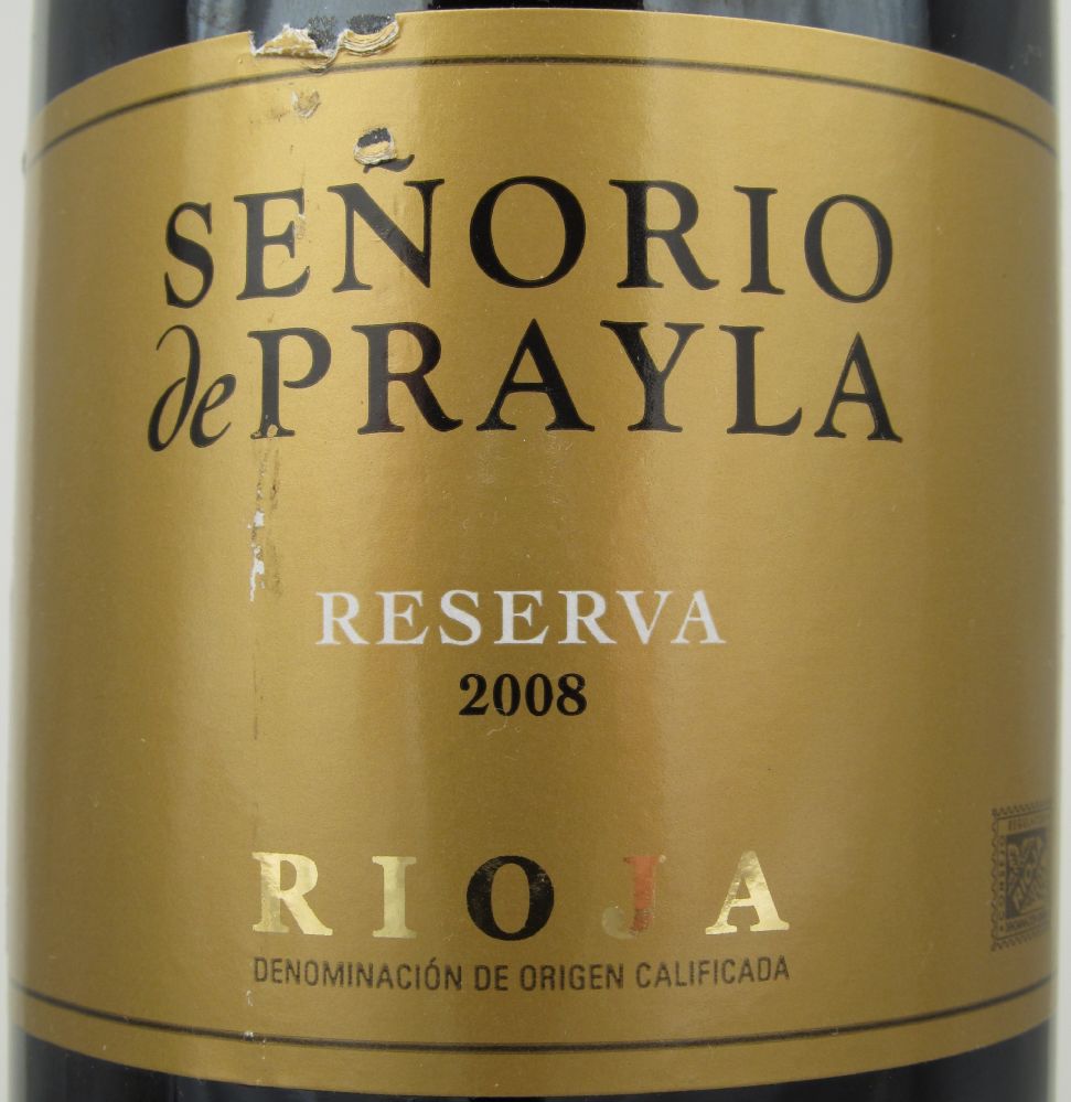 Hacienda y Viñedos Marqués del Atrio S.L. SEÑORIO de PRAYLA Reserva DOCa Rioja 2008, Front, #968