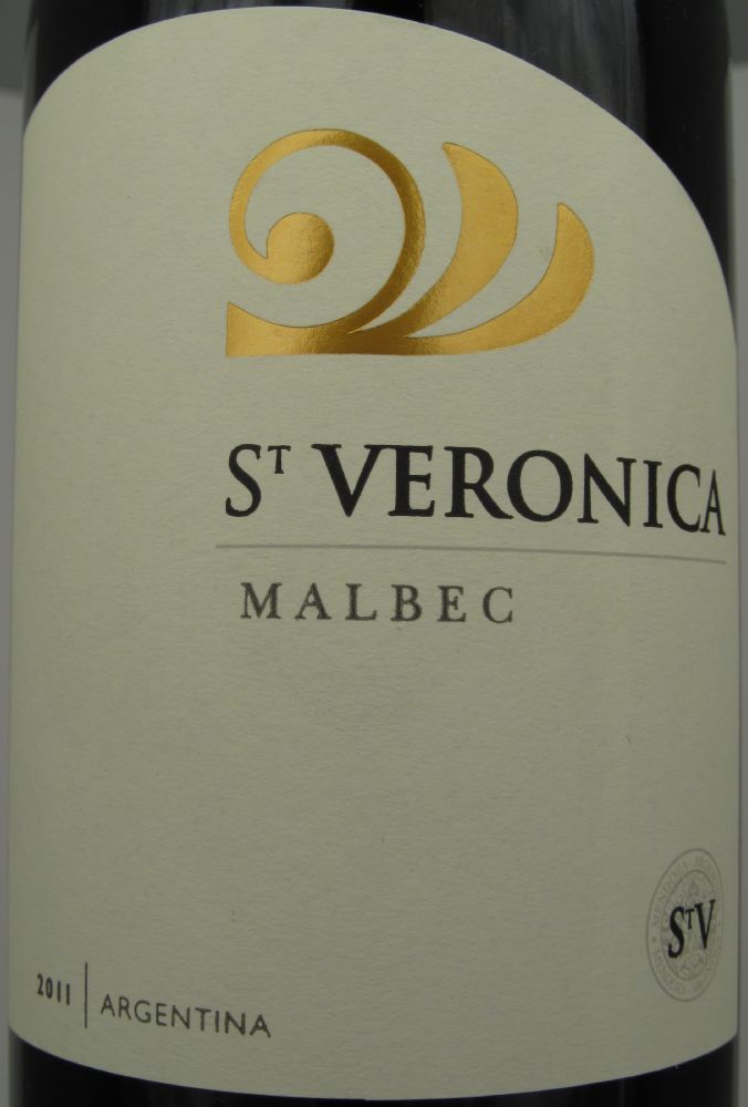 Familia Zuccardi (La Agricola S.A.)  St VERONICA Malbec 2011, Front, #974