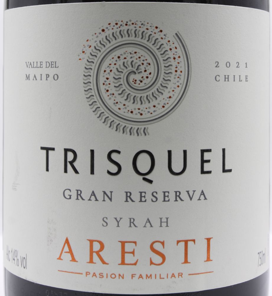 Aresti Chile Wine S.A. Trisquel Gran Reserva Syrah D.O. Maipo Valley 2021, Main, #9794